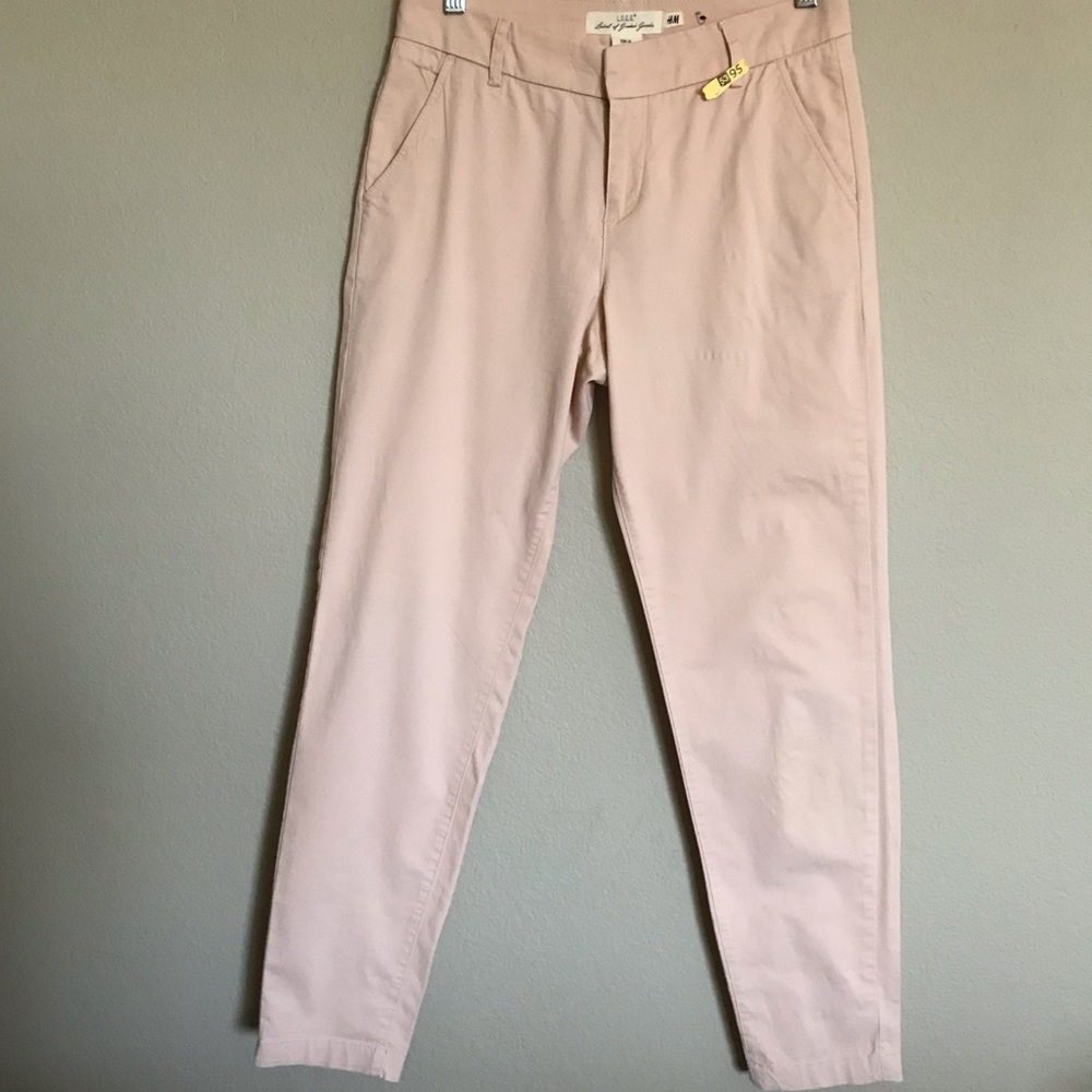 H&M L.O.G.G. Blush Pink Stretch Straight Leg Pants